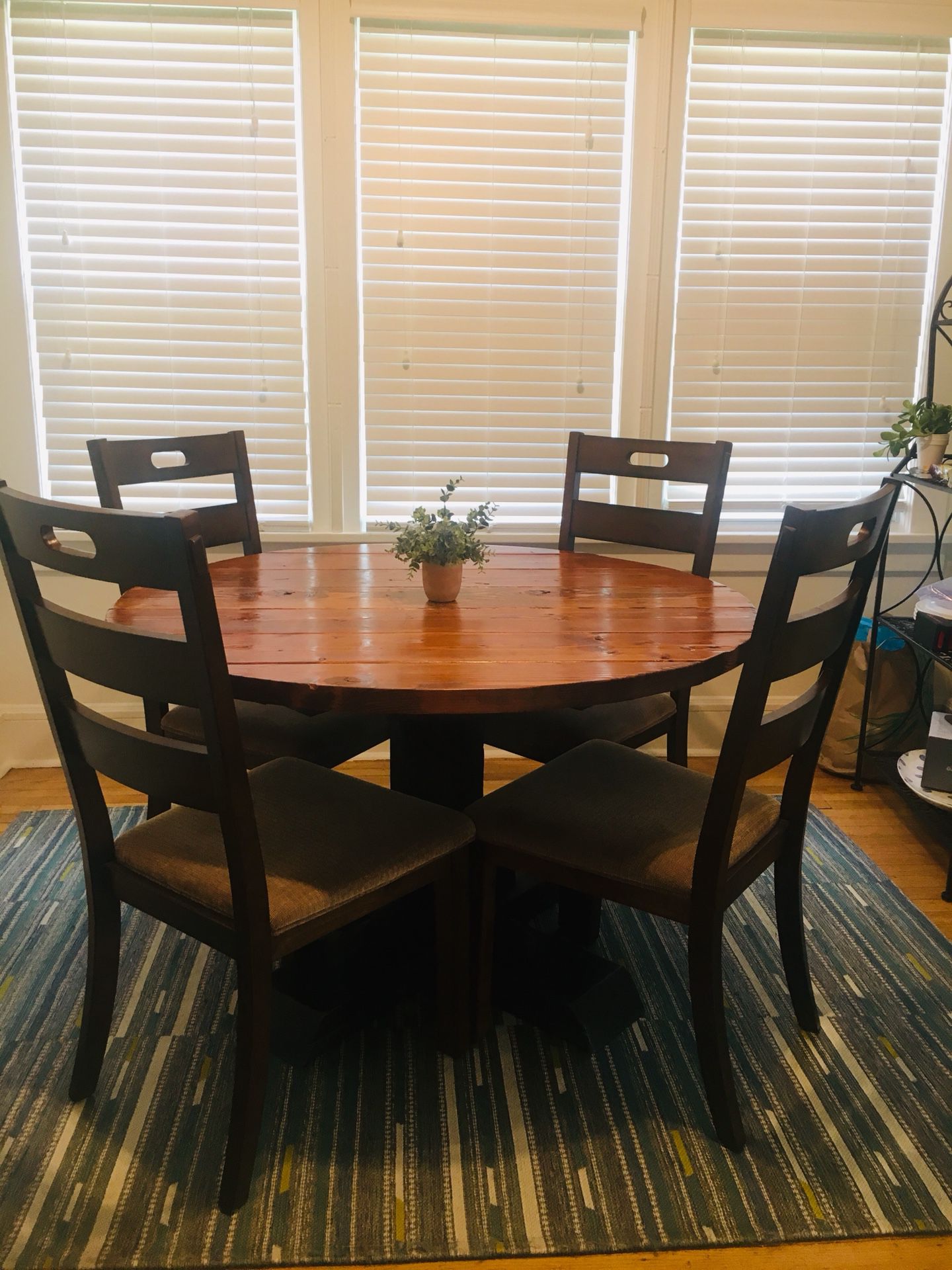 Solid Wood table w/4 padded chairs