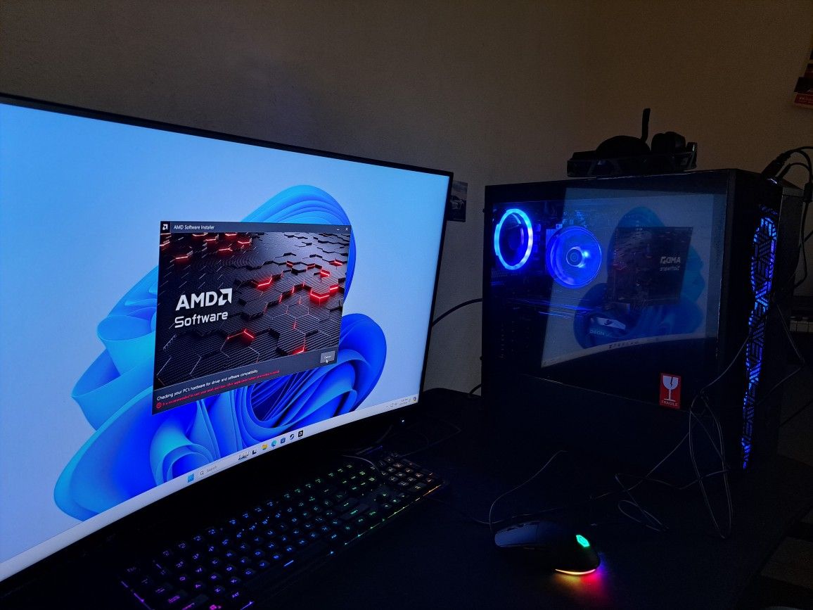 Amd Gaming Pc And Msi Monitor Setup