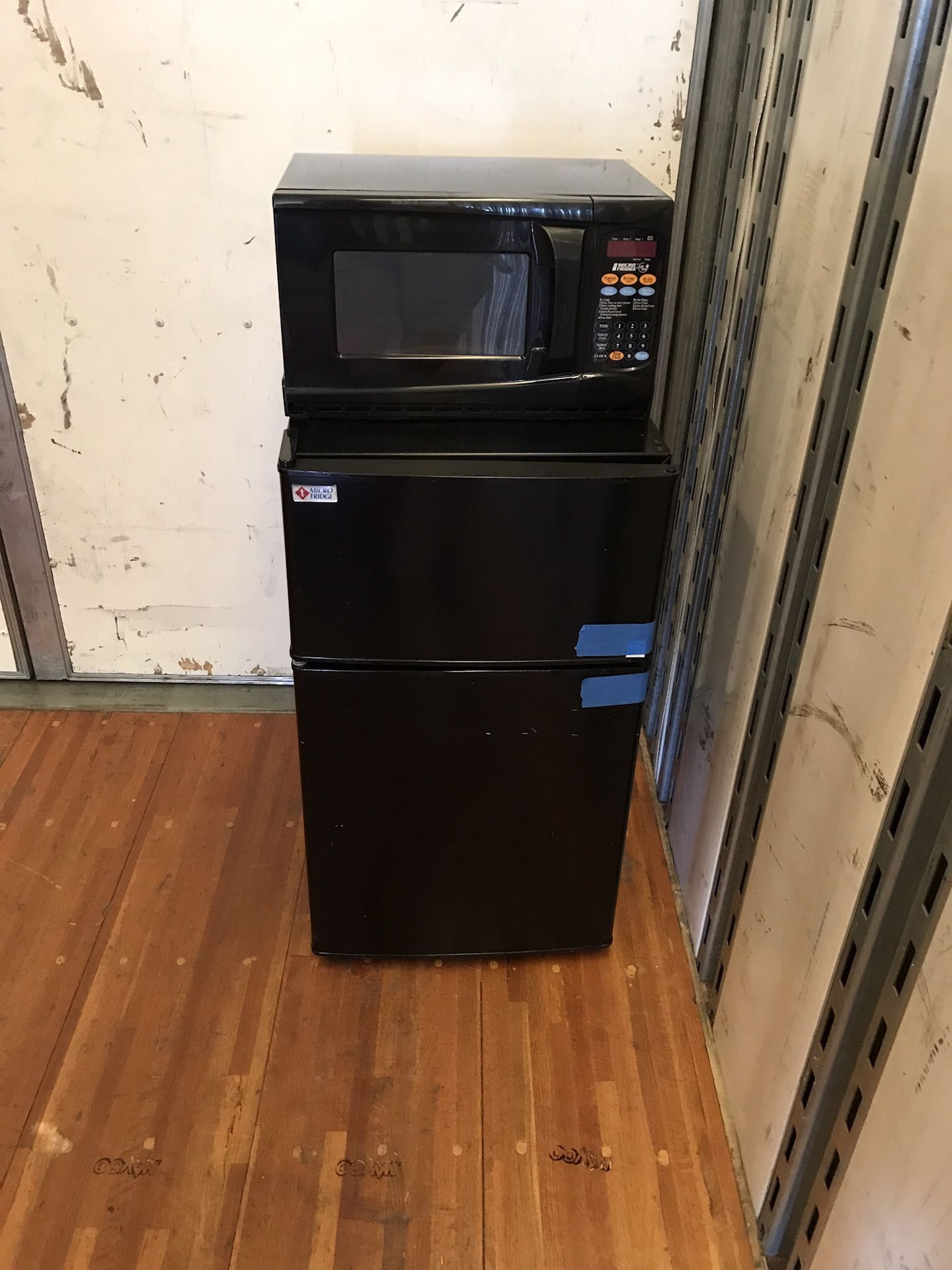Mini fridge with microwave