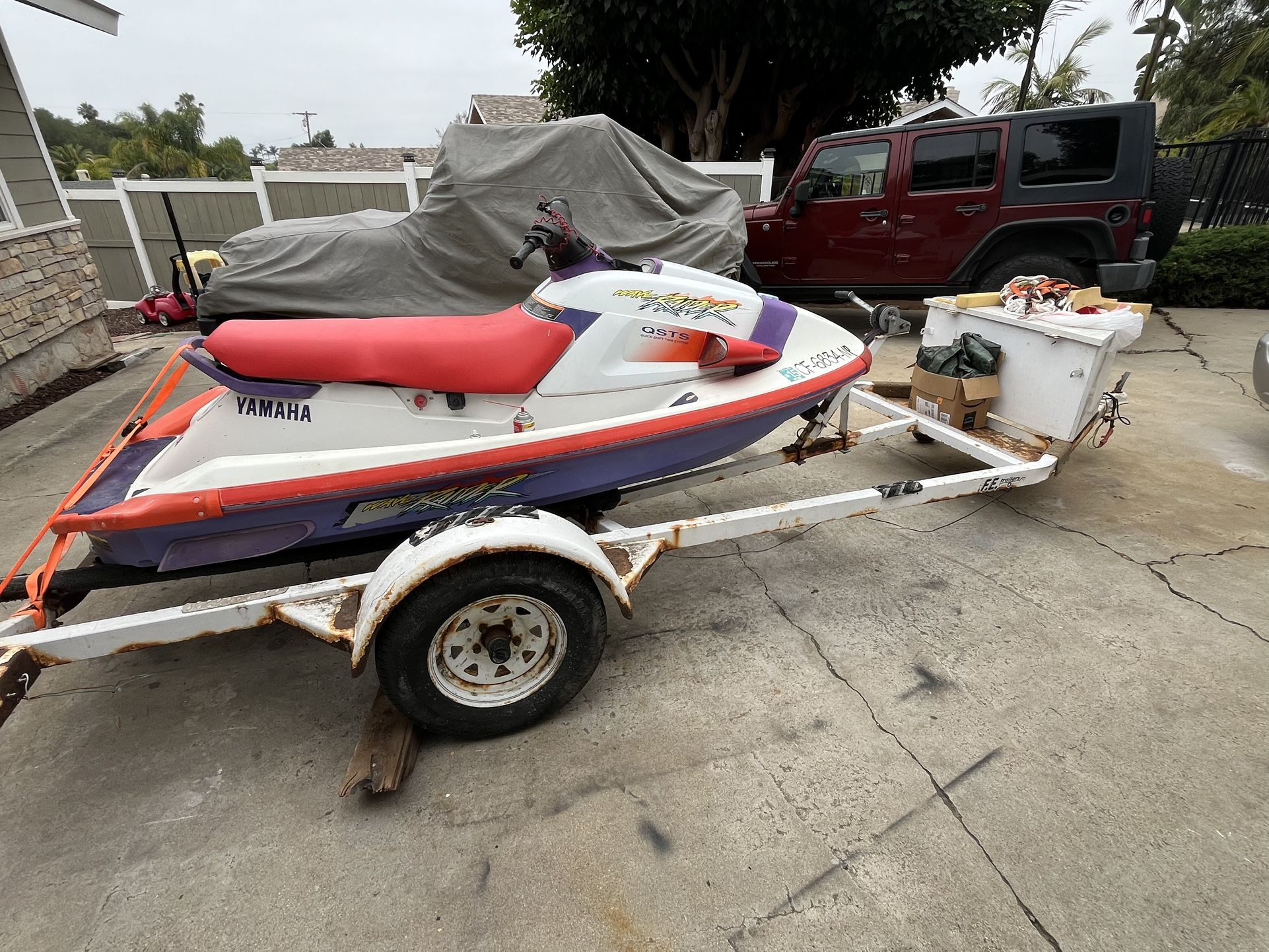 1997 Yamaha Wave Raider Jet Ski Running With Trailer