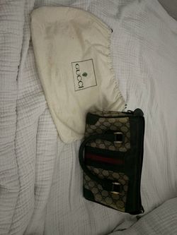 Gucci vintage navy blue with  red