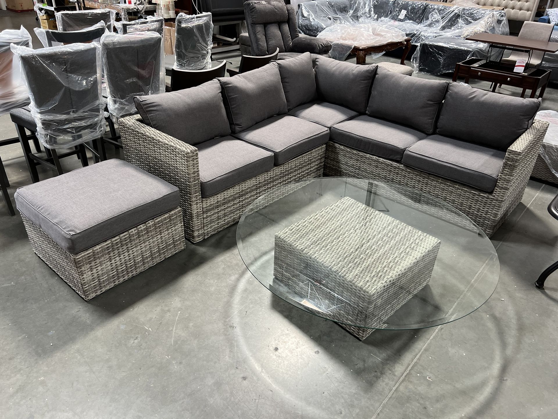 New! Powder Coated Aluminum frame Resin Wicker Sofa, Wicker