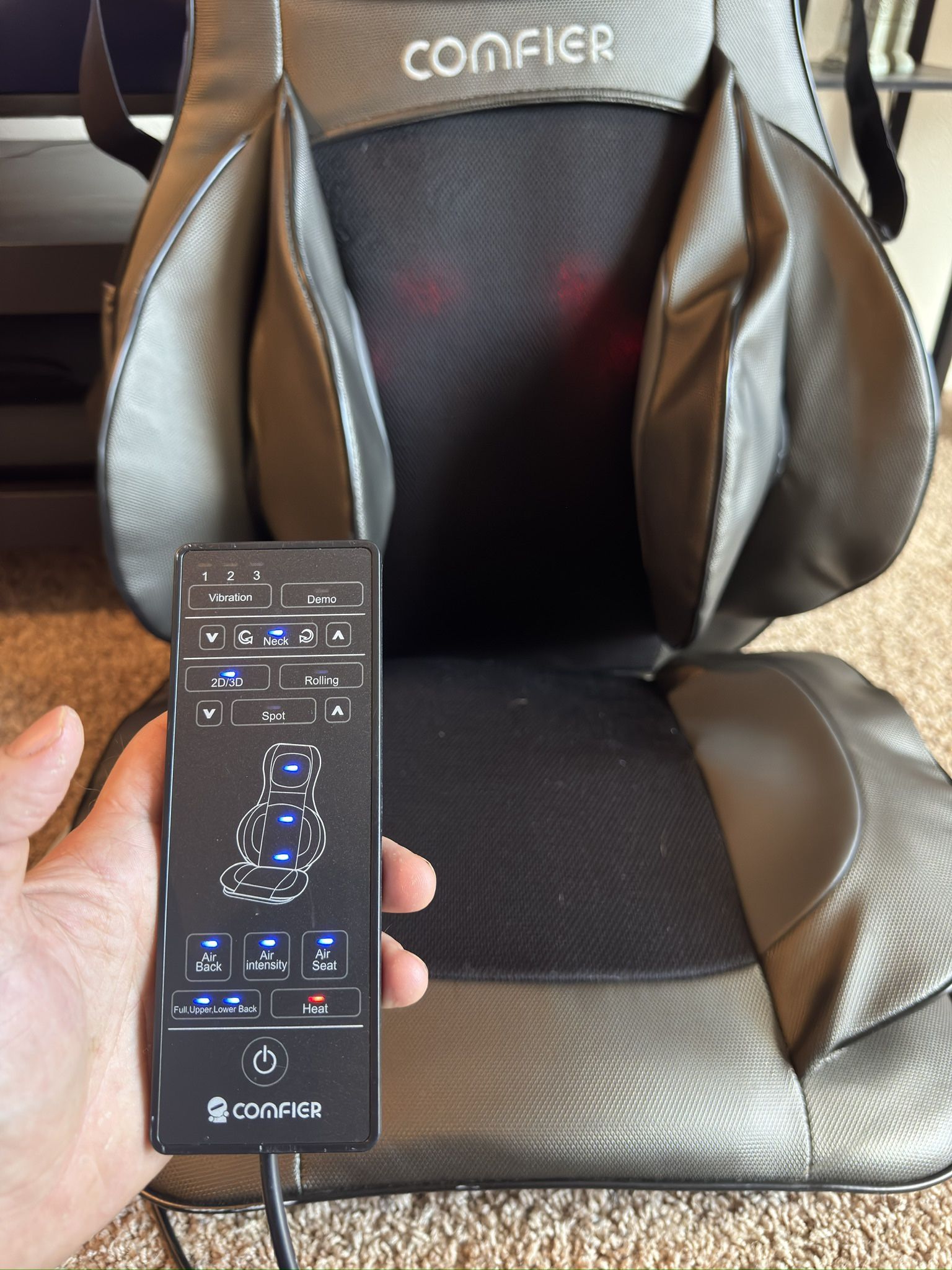 COMFIER Shiatsu Neck Back Massager with Heat, 2D/3D