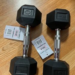 New 10 lb dumbbells set