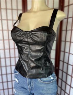 Faux Leather Top