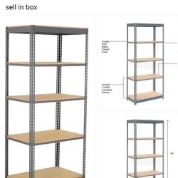 5 Shelf, Standard Duty Boltless Shelving, Starter,, Wood 