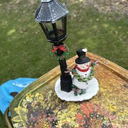 Snowman At Lamppost 