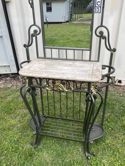 Hair Stylist Cast Iron Table /mirror