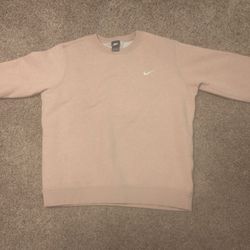 Men's Vintage Nike Blue Tag Salmon Color Sweater Size Large with nike swoosh