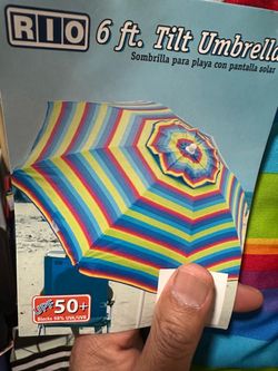 RIO 7' Beach Umbrella Rainbow Fade