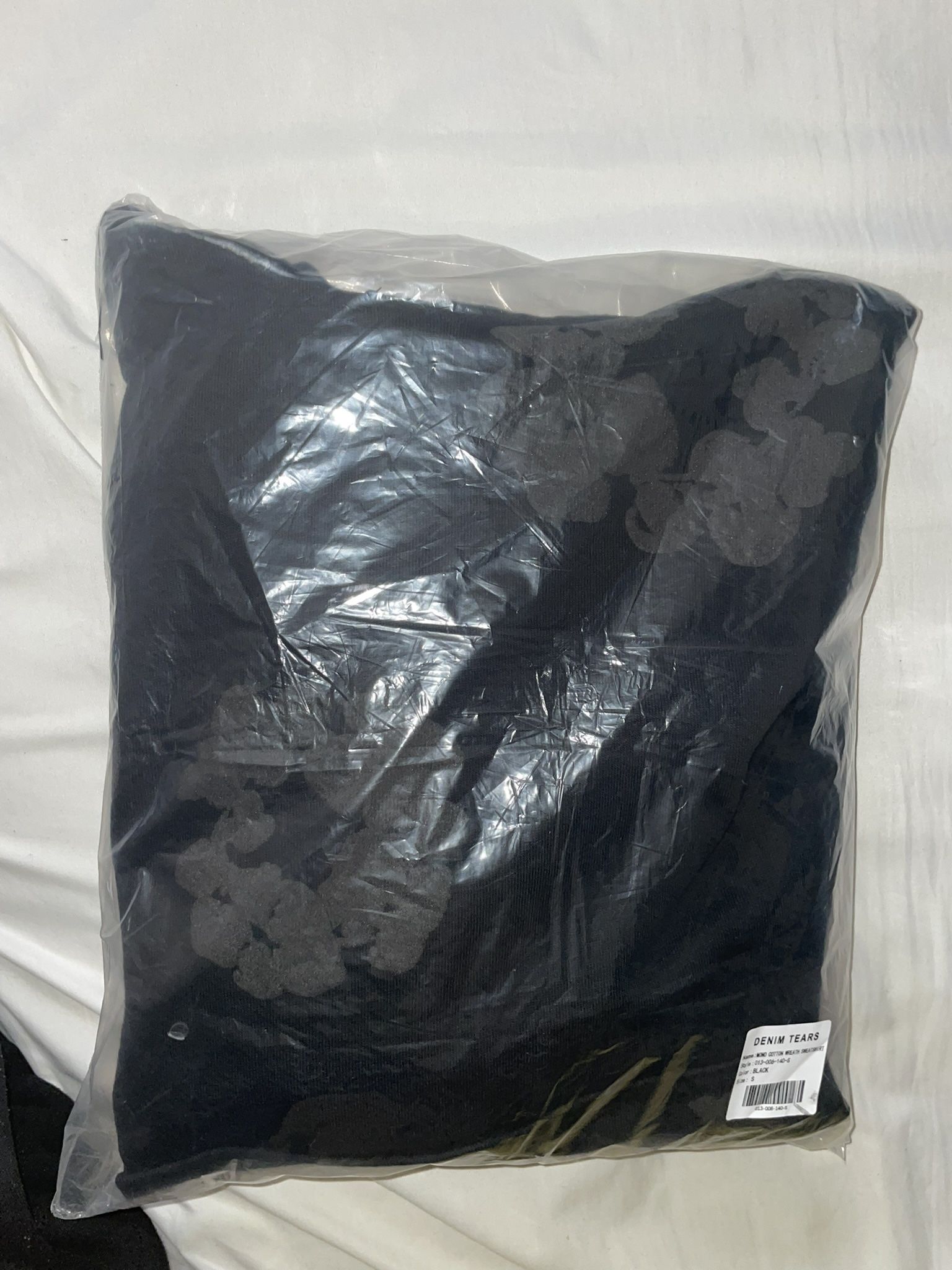 BRAND NEW MEDIUM BLACK DENIM TEARS HOODIE