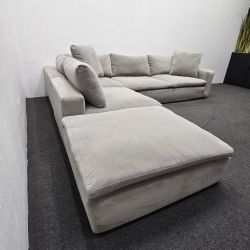 Utopia Modular 3 Piece Grey 123" Sectional Sofa Couch With Chaise - Can Deliver!