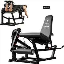 Mikolo Leg Extension and Curl Machine, Adjustable Leg Curl Machine, Seated Leg Extension and Lying Curl Machine for Home Gym, Leg Workout Equipment wi