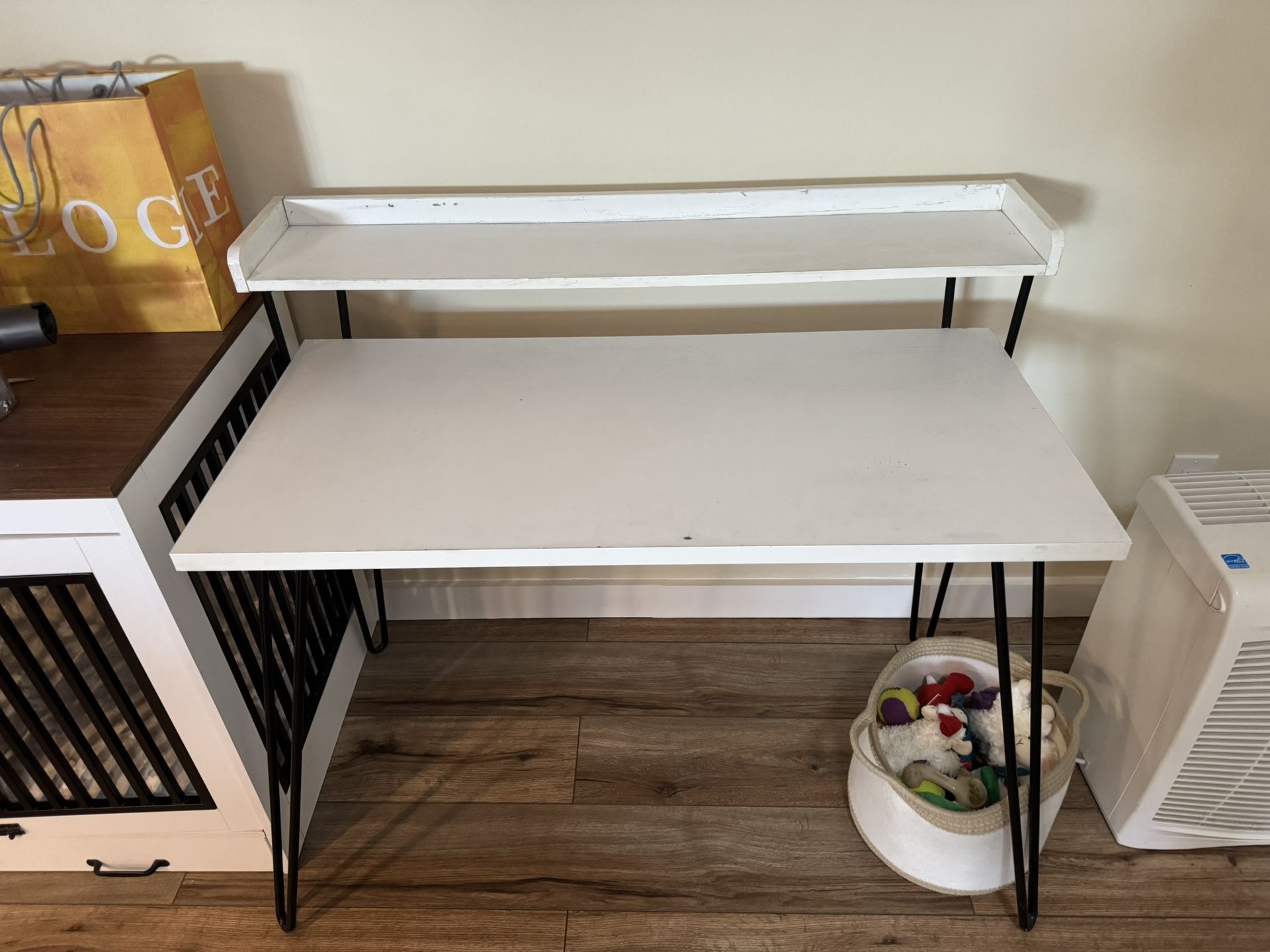 White 2-Tier Desk