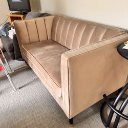 🛋️ Modern Velvet Tufted Loveseat – Elegant Contemporary Style