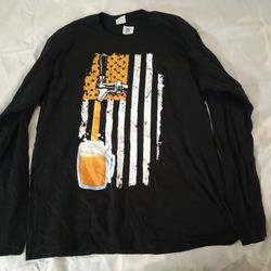 Men's Black Long Sleeve Beer Graphic Tee