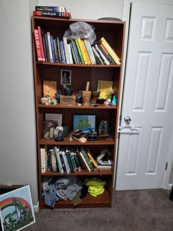 Wooden book shelves