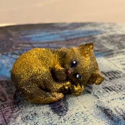 Adorable Handcrafted “Hush” Sleepy Kitten Figurine 