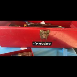 Dads Old Tool Box With Tools 