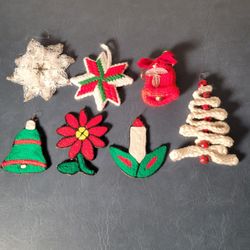 Christmas Ornaments, Yarn or Lace - Set of 7
