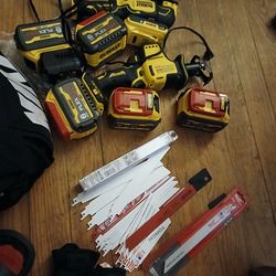 Dewalt batteries, sawzall, multi tool and sawzall blades