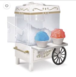 chop ice cubes to create fluffy snow cones