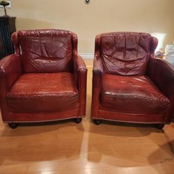 Leather Cigar Chairs