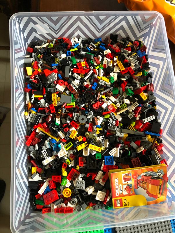 large bin of legos
