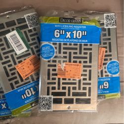 Very nice brushed nickel 6 x 10 Wall/ceiling Register