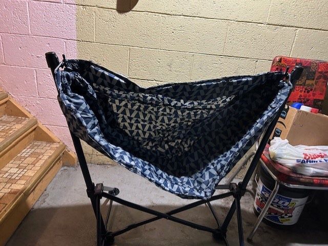 2 Pair Ozark Trail Steel Folding Hammock Chair with Padded Seat, Adult, 38" x 37" x 33", Blue