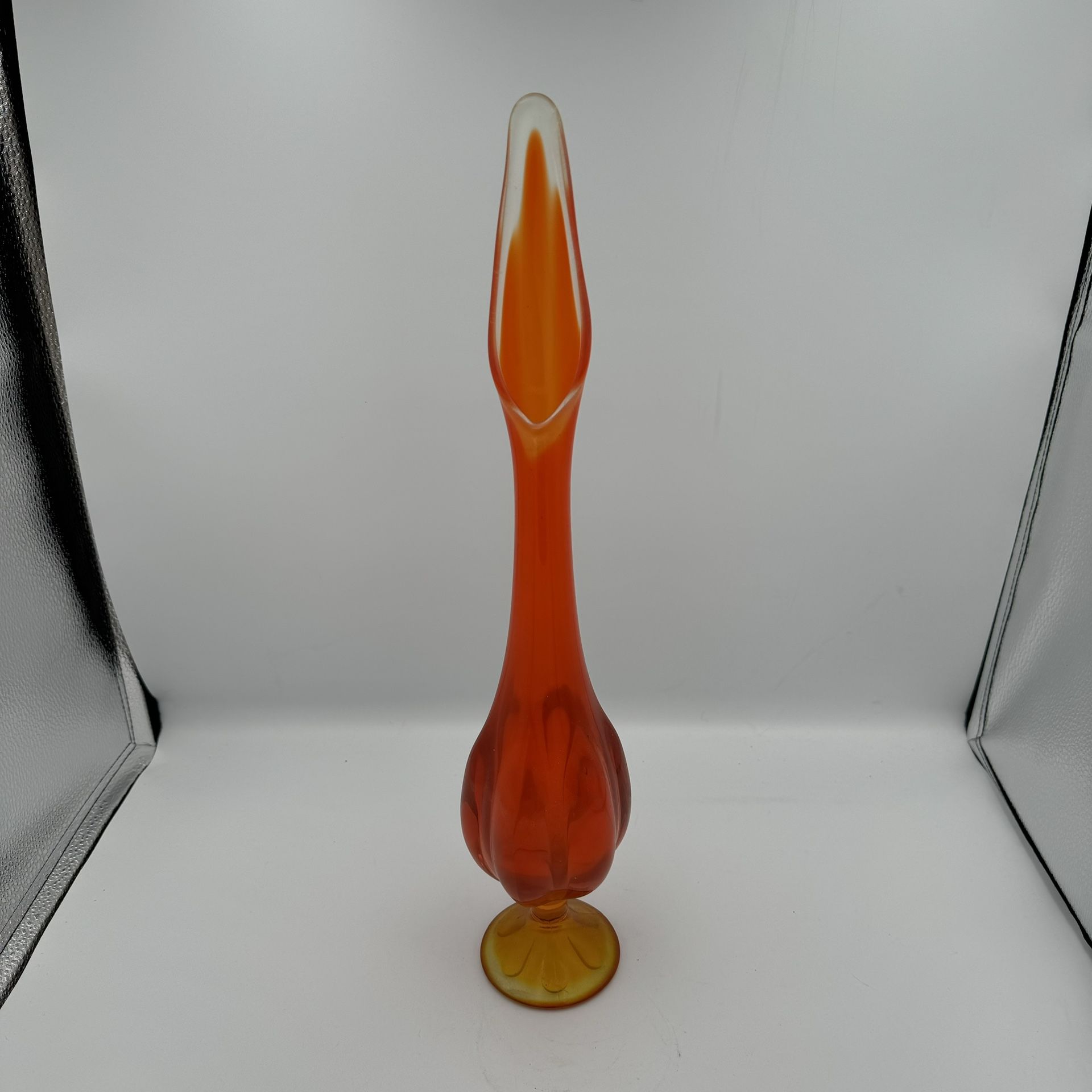 Vintage Viking Glass Mid Century Modern Amberina Bud Vase Very Good Condition