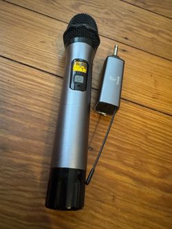 Wireless Microphone, 15 Channel UHF Metal Cordless Handheld Mic System with Rechargeable Receiver, for Karaoke, Singing, Party, Wedding, DJ, Speech, 2