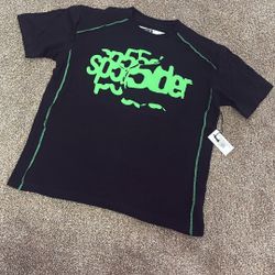 Sp5der Contrast Stitch Slub Tee ‘Black’