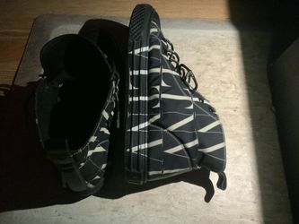 Valentino Garavani Black And White Vltn Logo High Top Sneakers Size 10