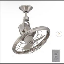 Bentley II 18 in. Indoor/Outdoor Brushed Nickel Oscillating Ceiling Fan with Wall Control