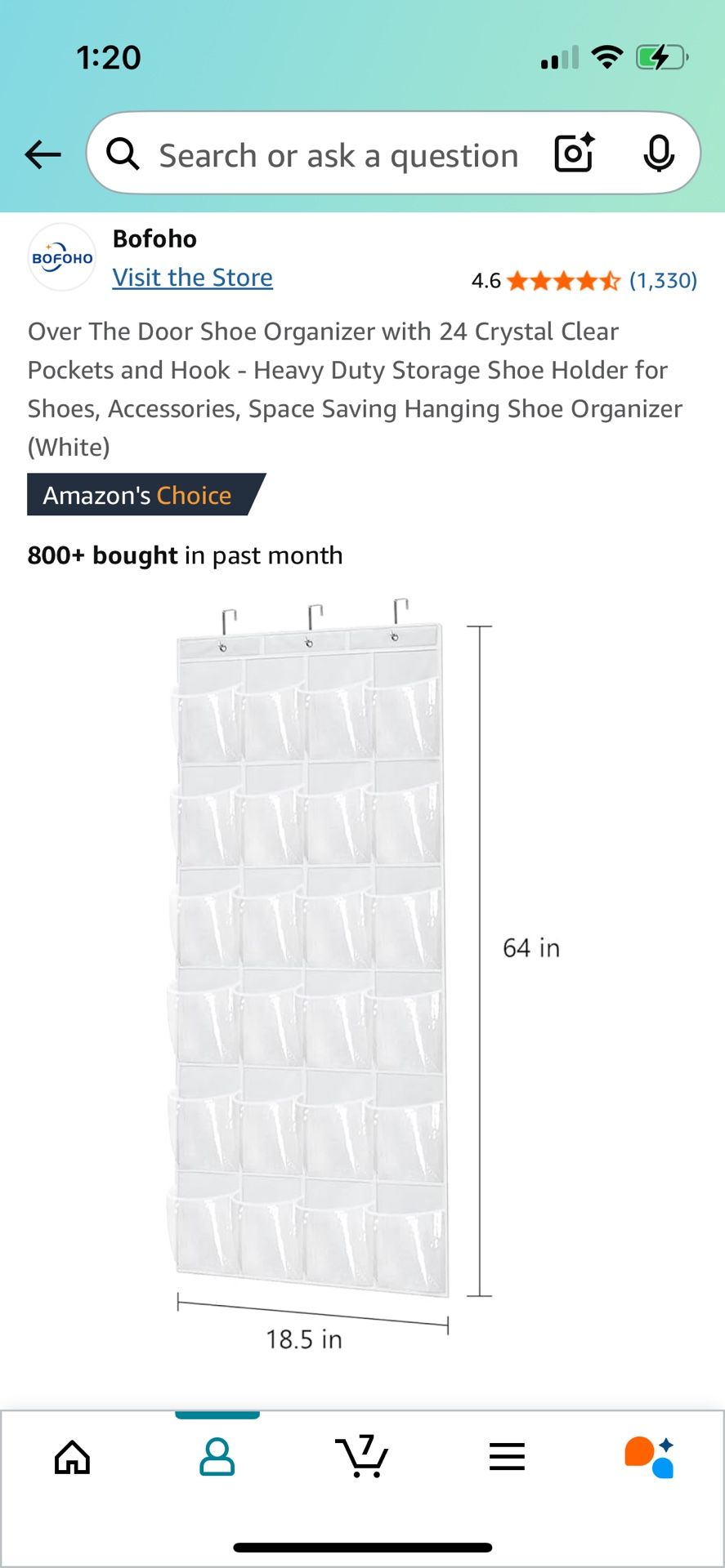 Over The Door Shoe Organizer with 24 Crystal Clear Pockets and Hook - Heavy Duty Storage Shoe Holder for Shoes, Accessories, Space Saving Hanging Shoe