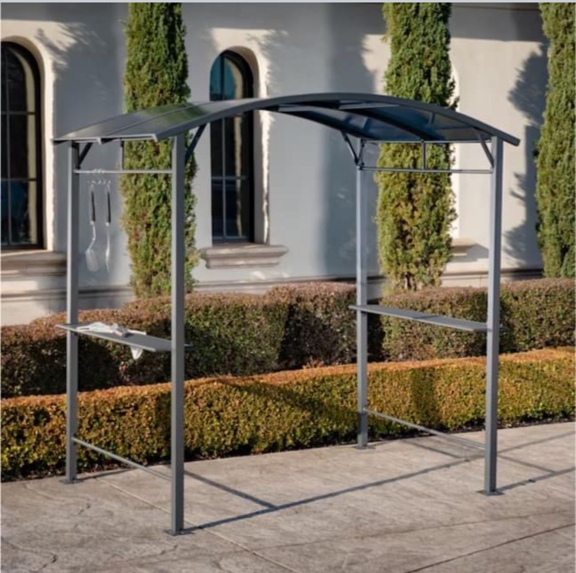 Outdoor Grill Gazebo 7.5' x 4.9' with Built-in Shelves,