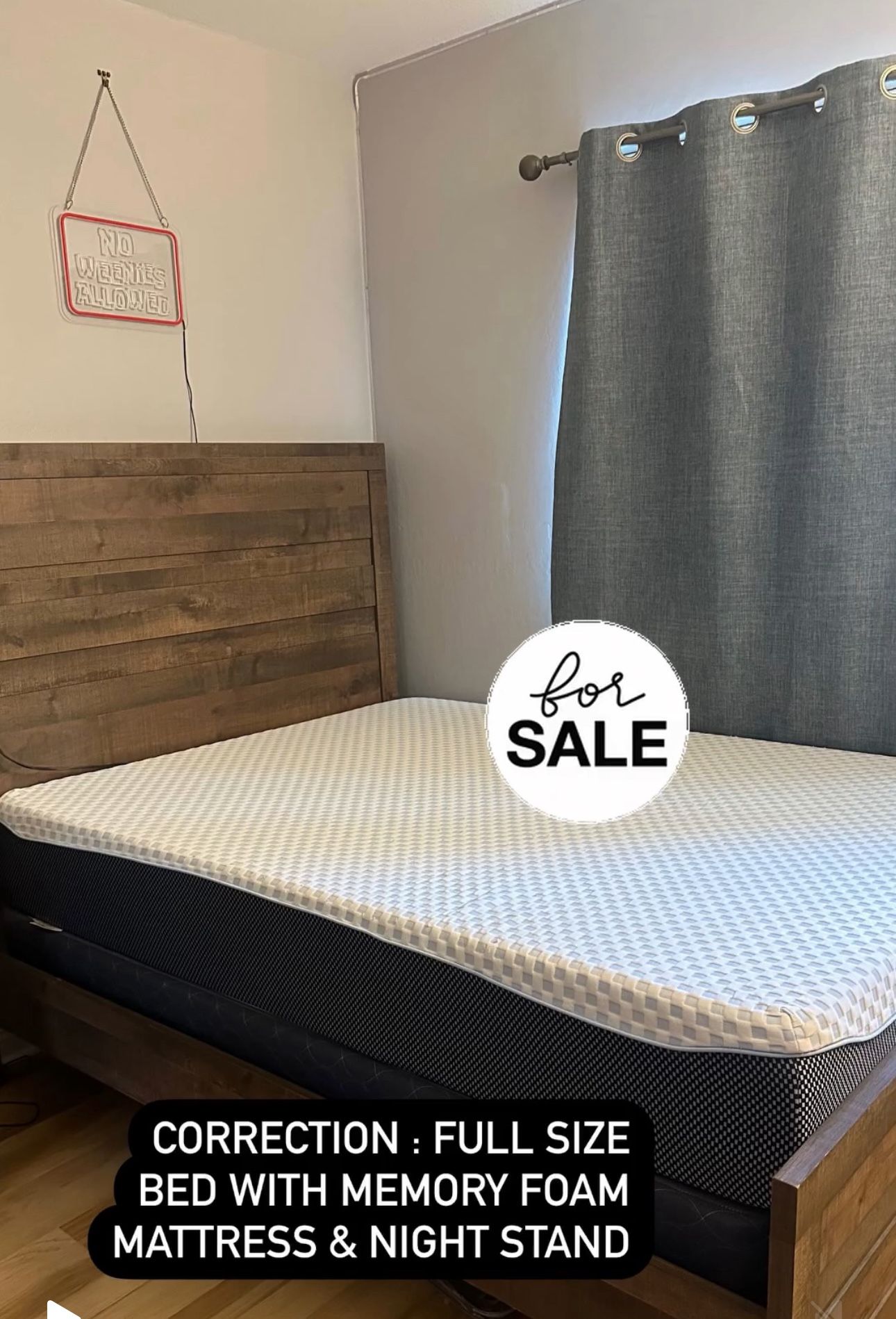 Full Size Bed with Night Stand