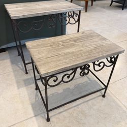 Nesting Wood & Iron Tables 