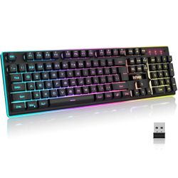 Wireless gaming keyboard, rechargeable