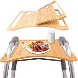 Topdatry Walker Tray for Folding Walker, Tray for Walker for Seniors Detachable with Cup Holder, Foldable Walker Accessories for Elderly,Tray Table