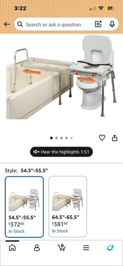 Shower Chair Sliding Bath Transfer Bench with Swivel Seat