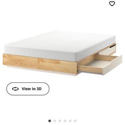 Ikea MANDAL Bed Frame Storage Drawers