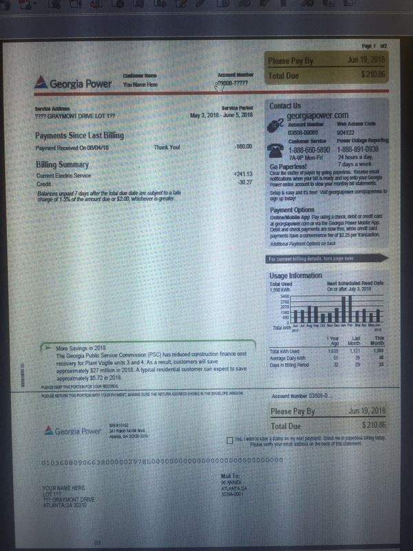 georgia power utility bill