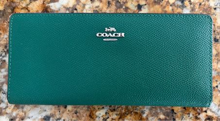 Coach Green Leather Long Wallet