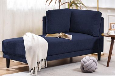 65" Mid-Century Modern Fabric Corner Lounge Chair Upholstered Indoor Chaise Lounge for Bedroom Office Small Living Room