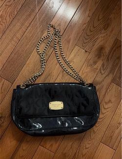 Michael Kors Black Patent Chain Shoulder Bag