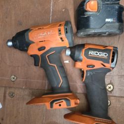 Two impact drills with one battery no charger 