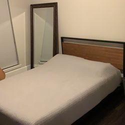 OBO - Wooden and steel Queen Size bed frame and headboard