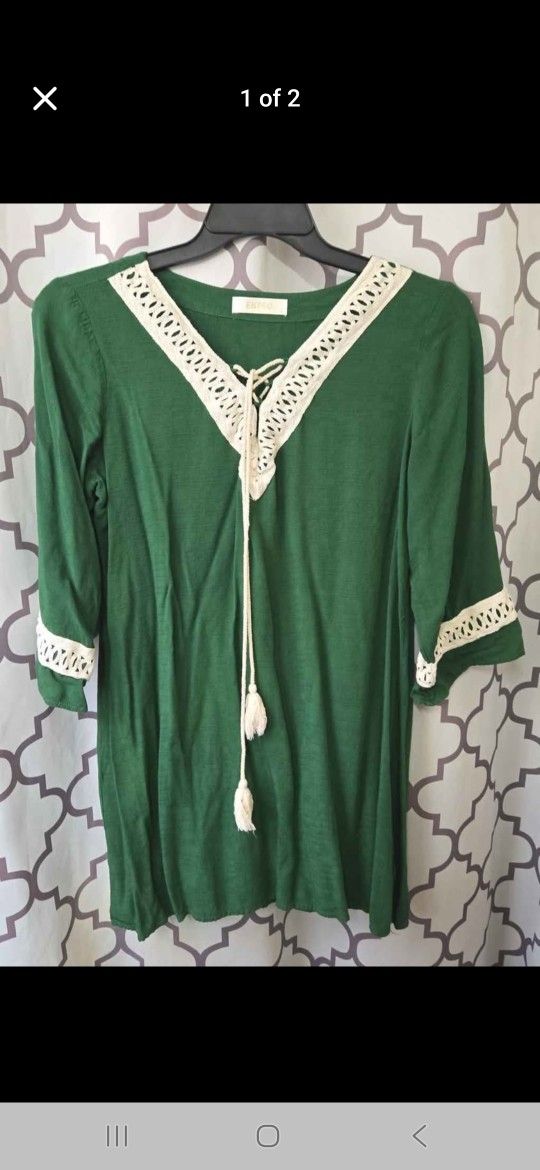 Ladies Entro Green Tunic Top